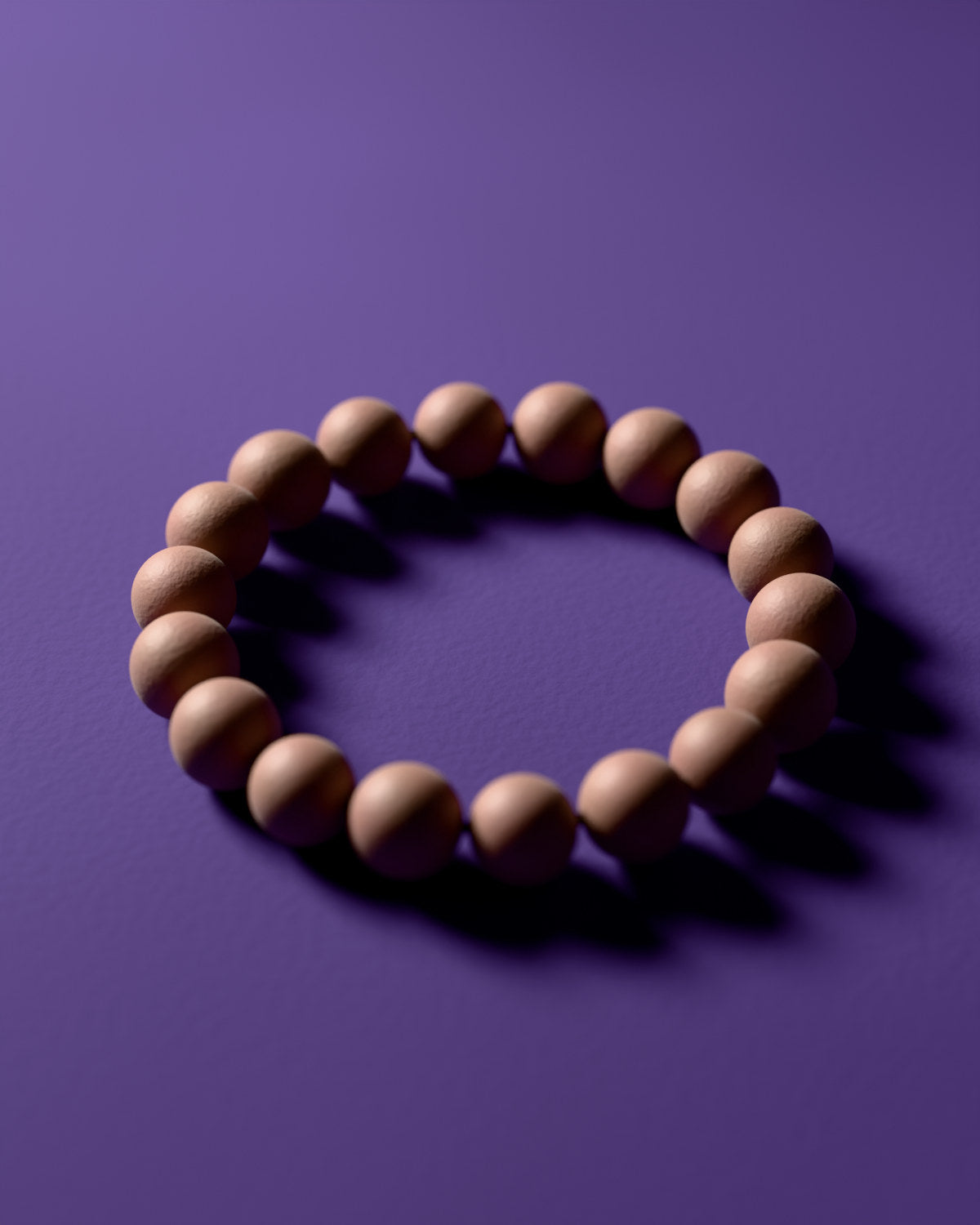 The Elegant Orchid & Ambergris bracelet with 10 mm beads, a 3D rendering