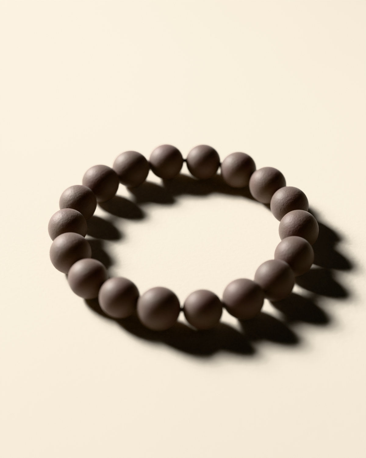 The Jasmine Snowfall bracelet with 10 mm beads, a 3D rendering