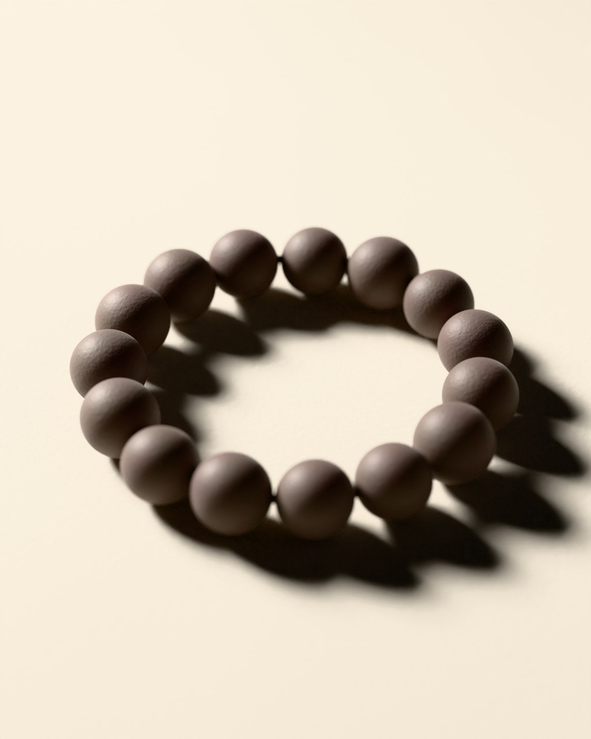 The Jasmine Snowfall bracelet with 12 mm beads, a 3D rendering