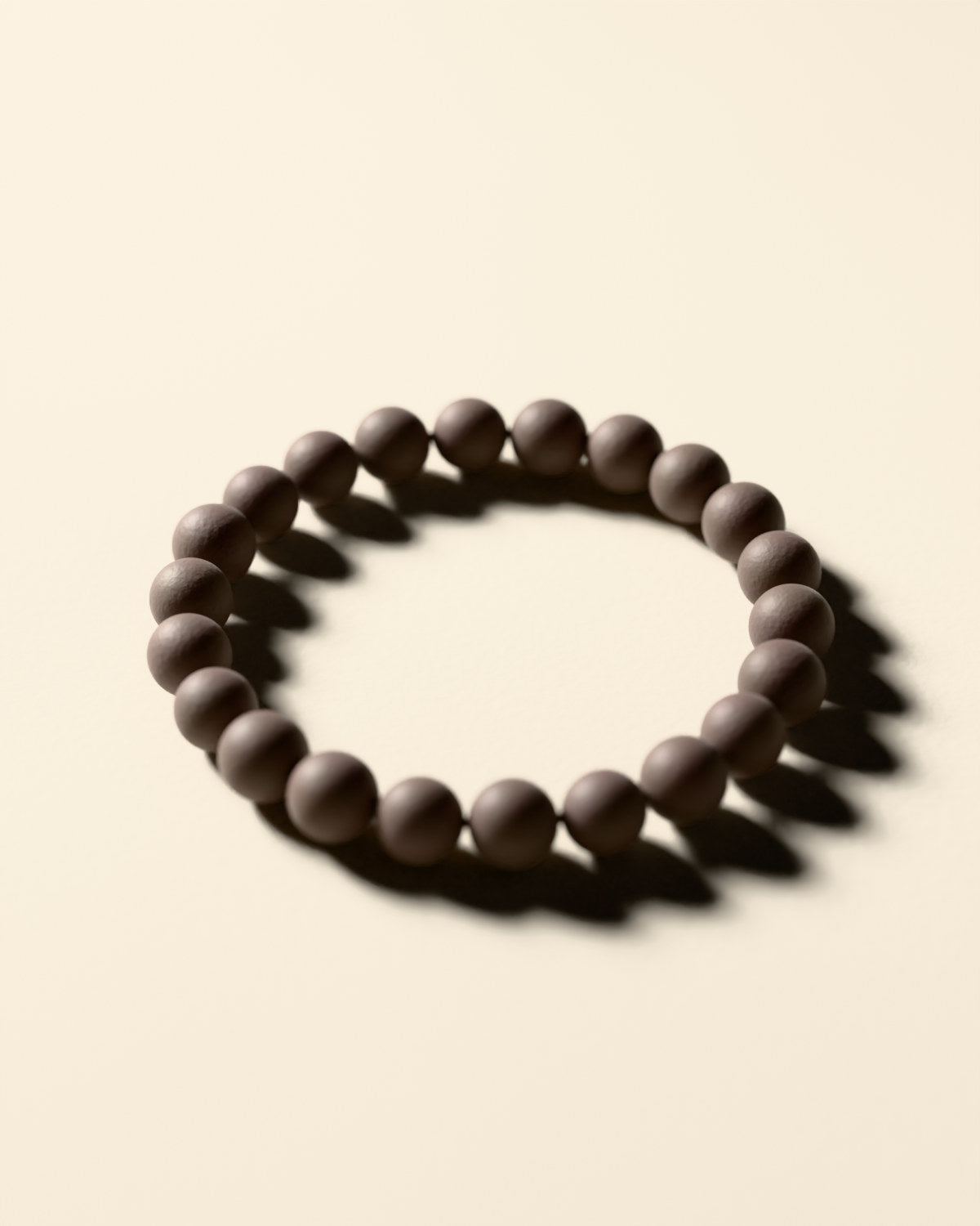 The Jasmine Snowfall bracelet with 8 mm beads, a 3D rendering